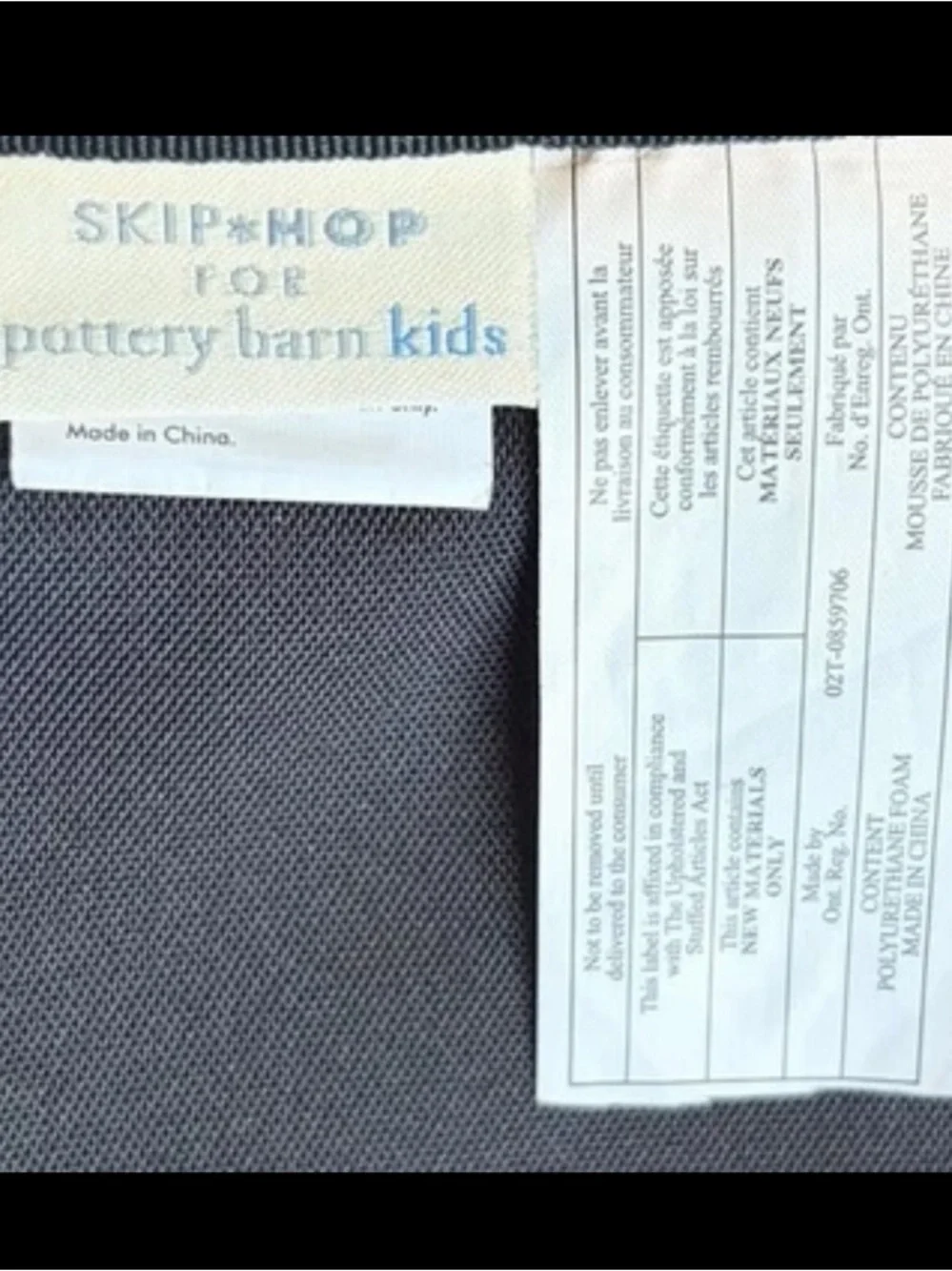 POTTERY BARN KIDS/ SKIP HOP Black White Portable Baby Diaper Changing Pad Handle